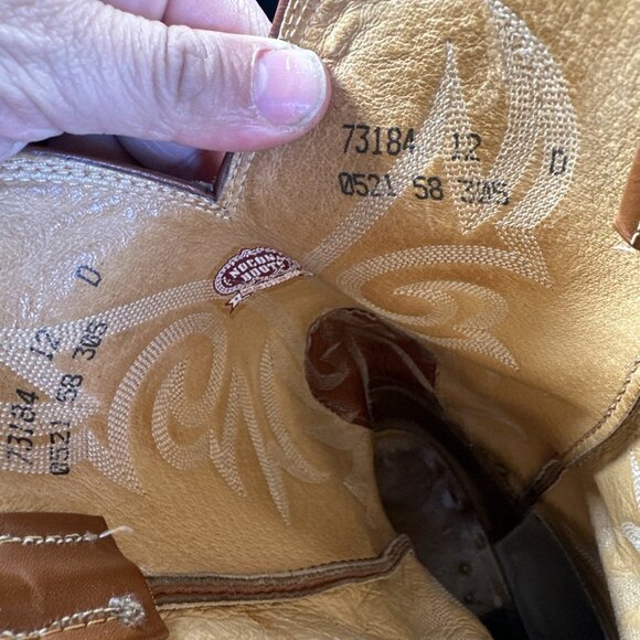 Vintage Nocona Full Quill Ostrich Western rodeo Cowboy boots 12 D main image 10
